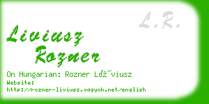 liviusz rozner business card